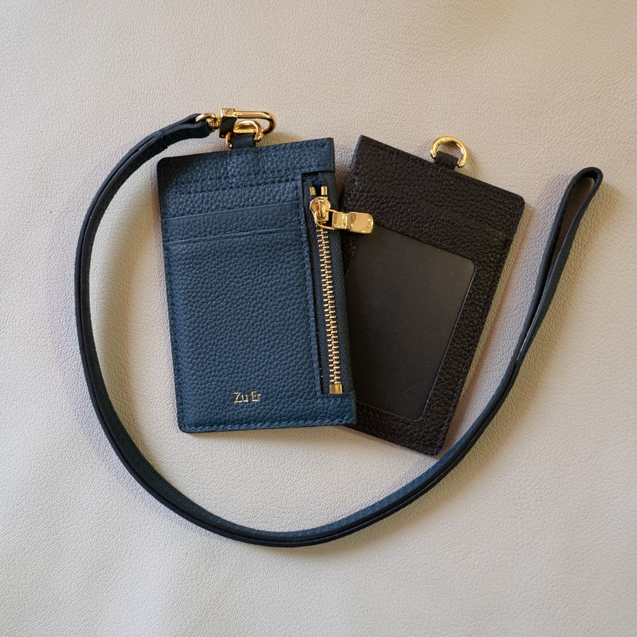 Lanyard with Zipped Pocket - Pitch Black