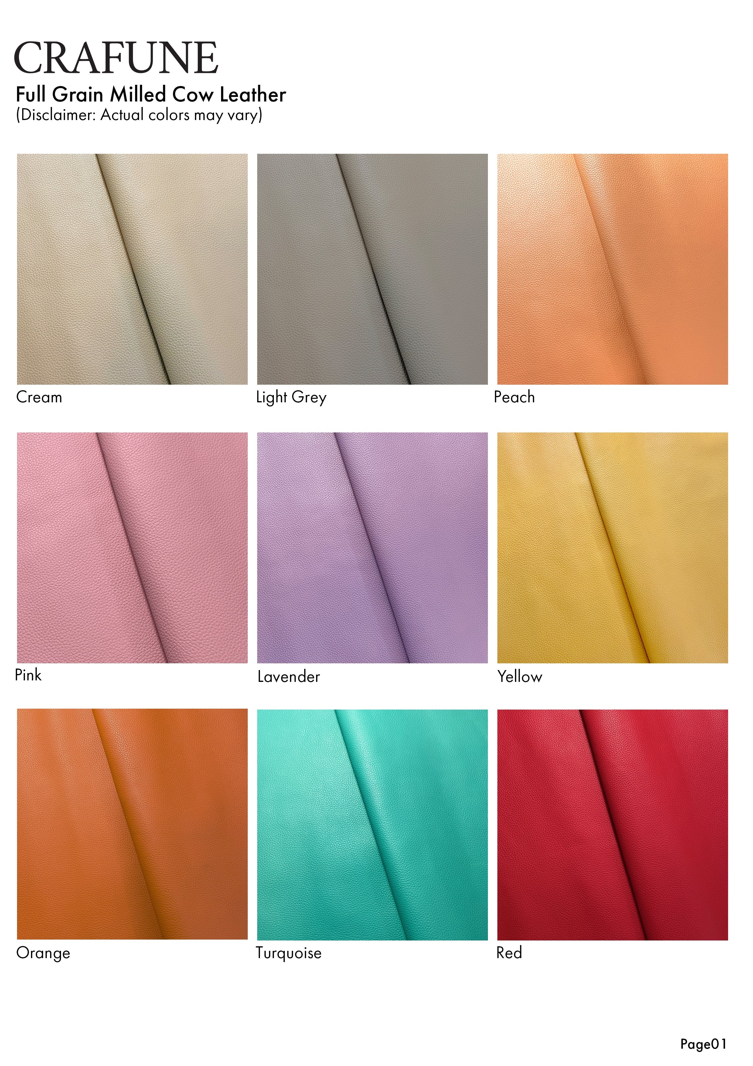 Full-grain Milled Cow Combination-Tanned Leather - Peach - Crafune