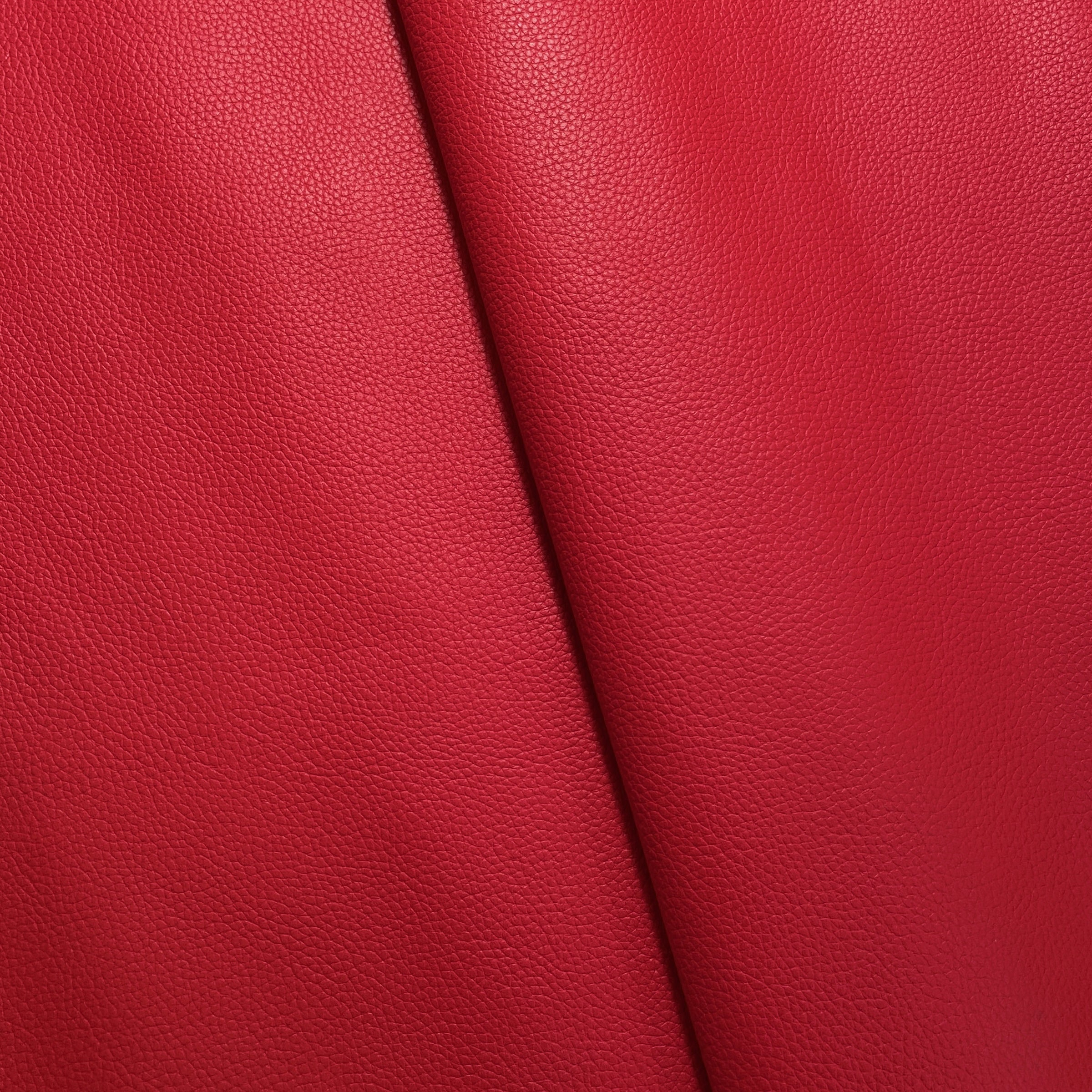 Full-grain Milled Cow Combination-Tanned Leather - Red - Crafune