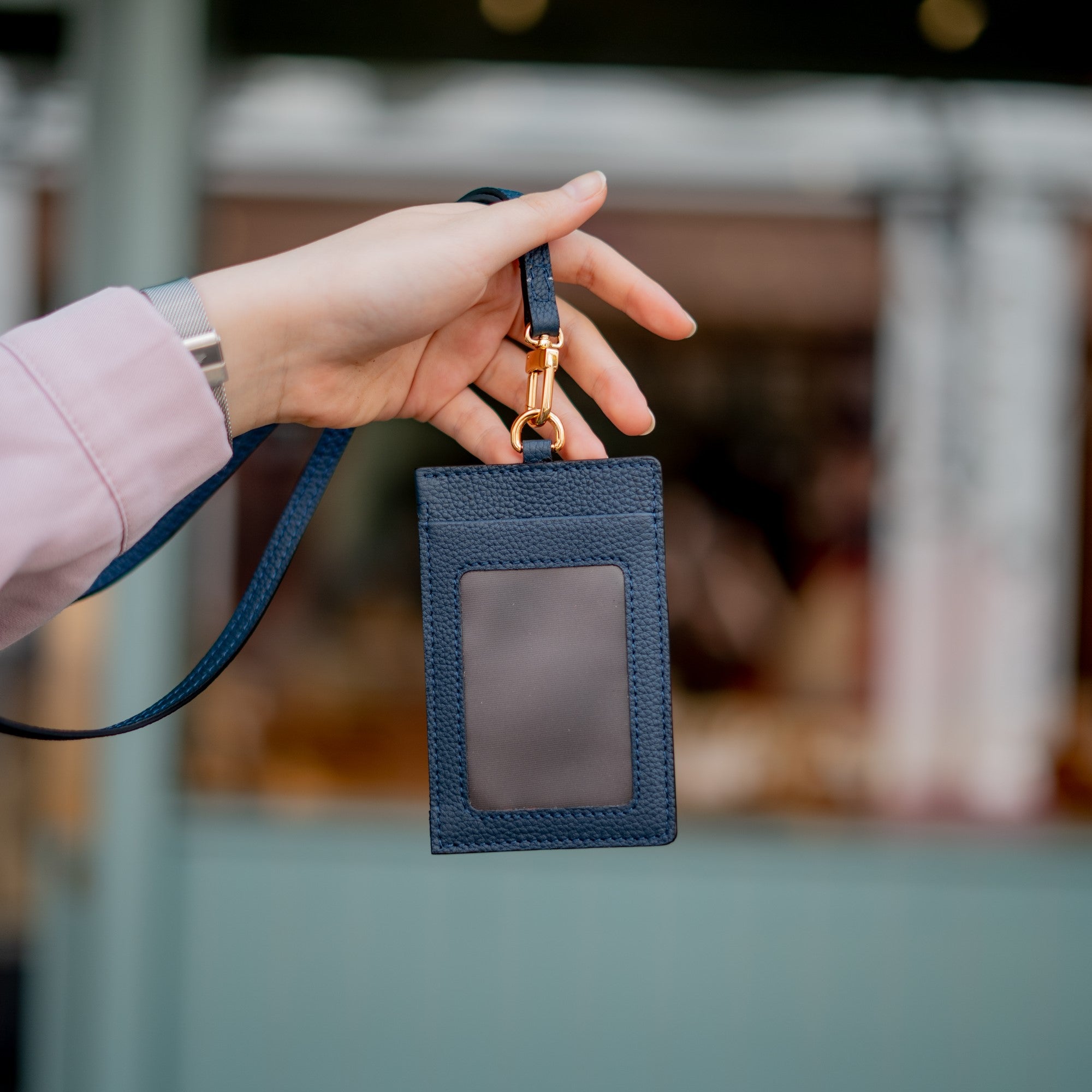 Lanyard with Zipped Pocket - Prussian Blue