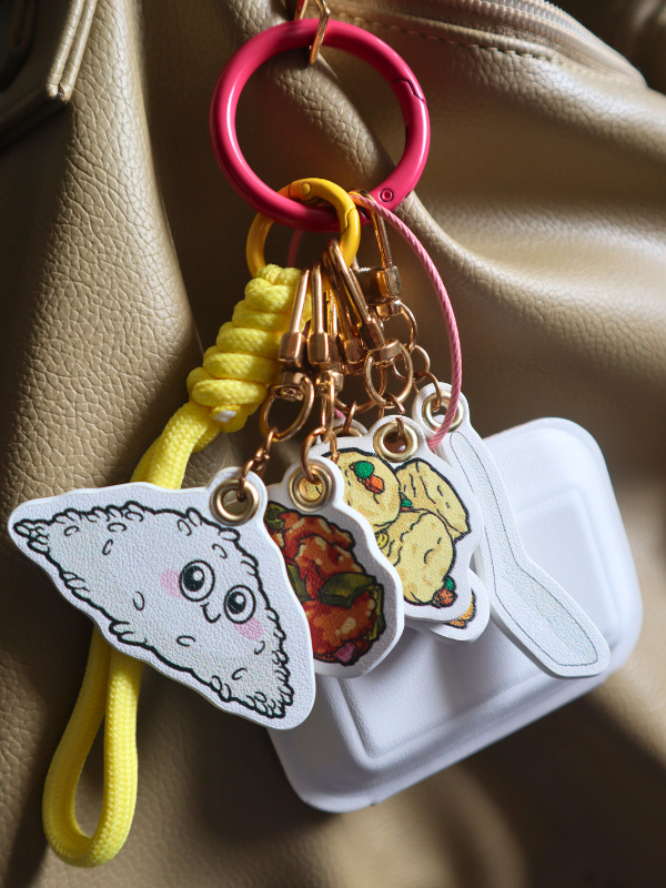 Tapau Box Leather Bag Charm - Crafune
