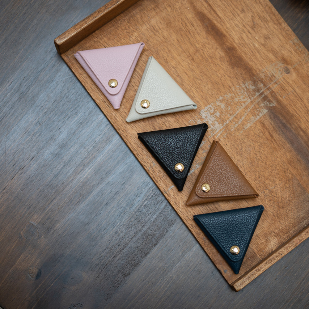 Triangular Handle Pouch Triangle Coin Pouch - Fox Brown